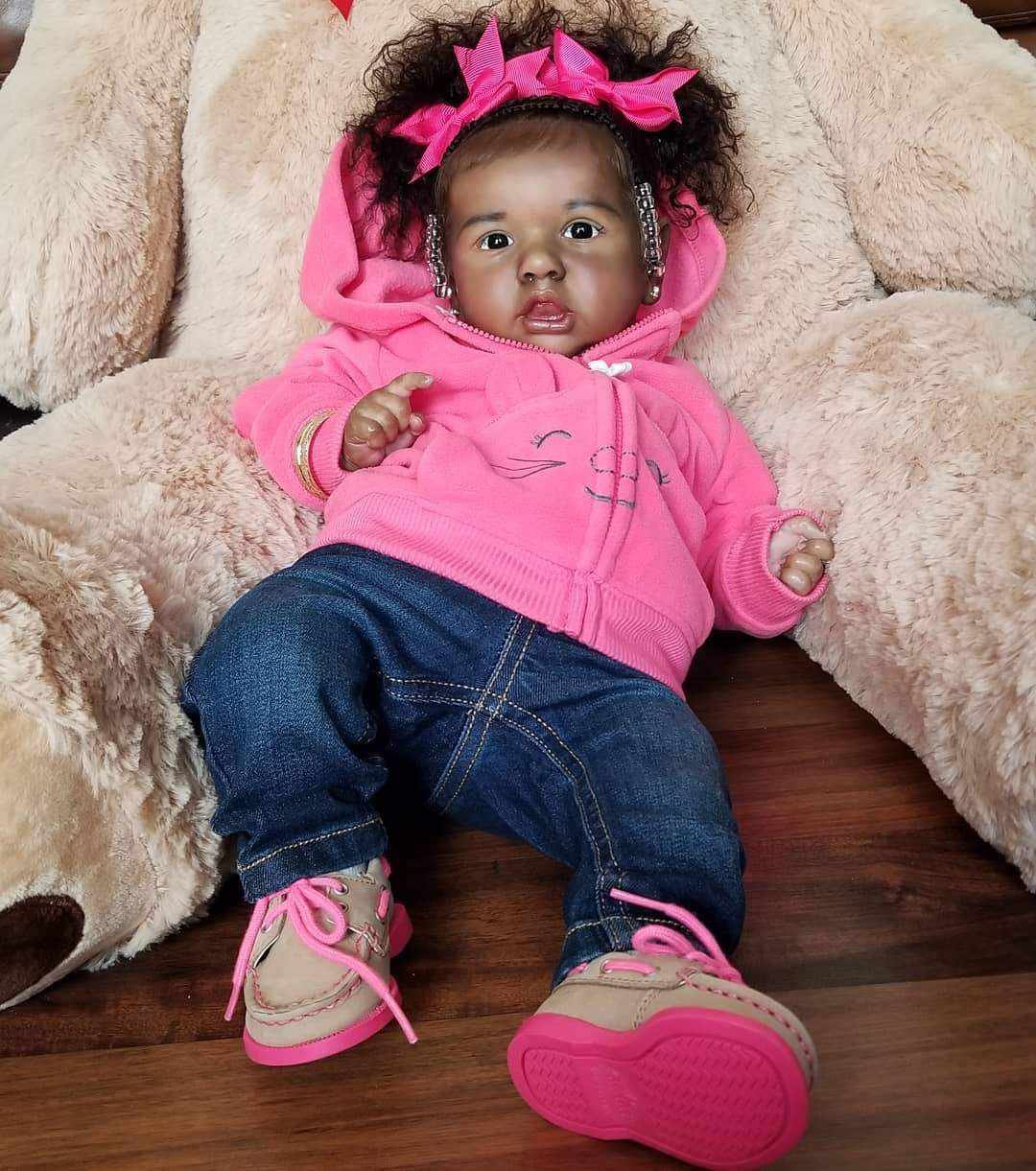 20'' July Truly Real Life Looking Black Reborn Baby Toddler Doll Girl for Nursing Play, Real Collectible Reborns Gift -jizhi® - [product_tag] Creativegiftss®