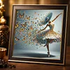 Blue Butterfly Ballerina Special Shaped 5D DIY Partial Drill Diamond Painting Kits 30x30cm Diamond Art Kit for Adults Home Decor