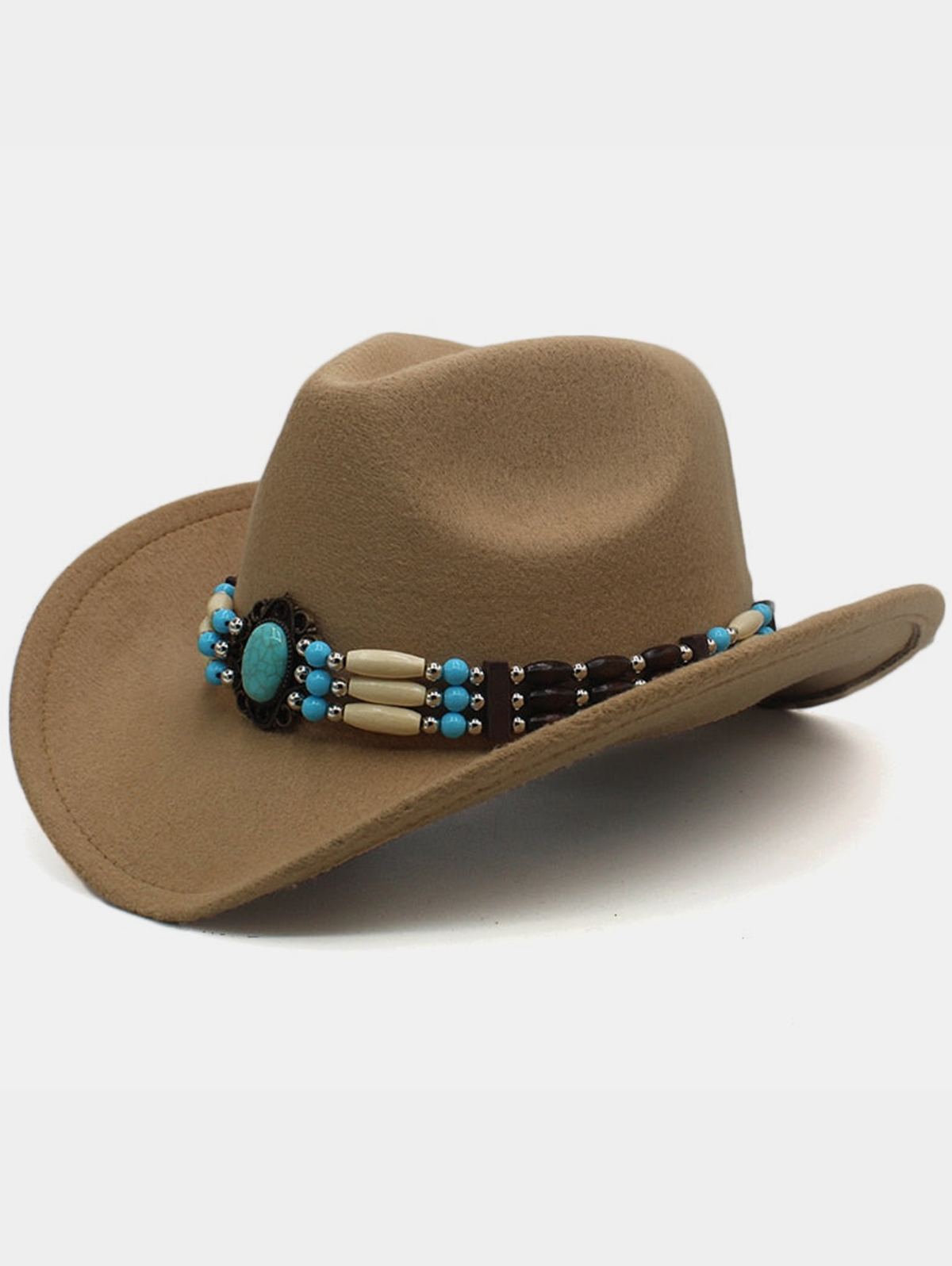 Retro Turquoise Chain Decor Western Cowgirl Hat