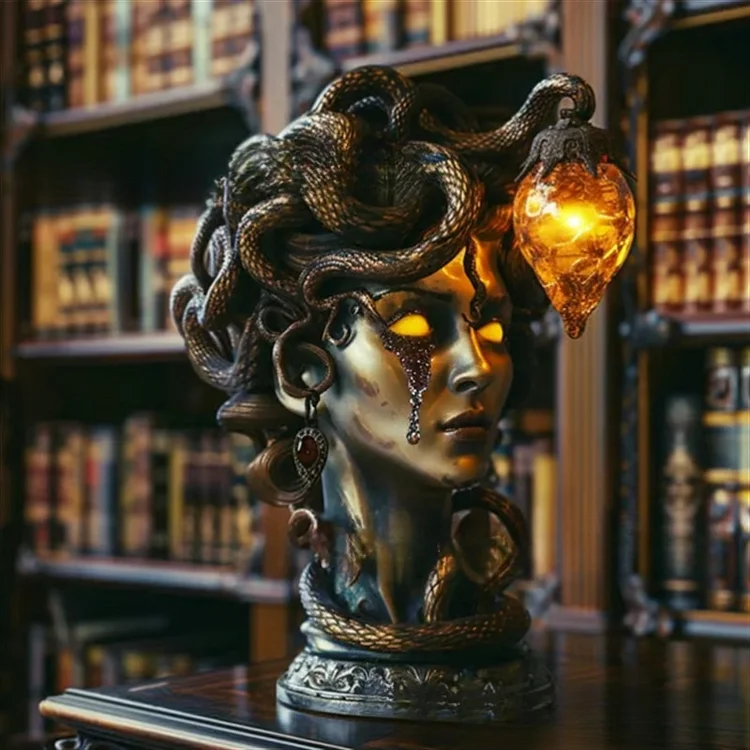 Gothic Gorgon Resin Decorative Table Lamp