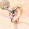 Fashionable 100 Languages I Love You Projection Ring Personalized Opening Couple Ring
