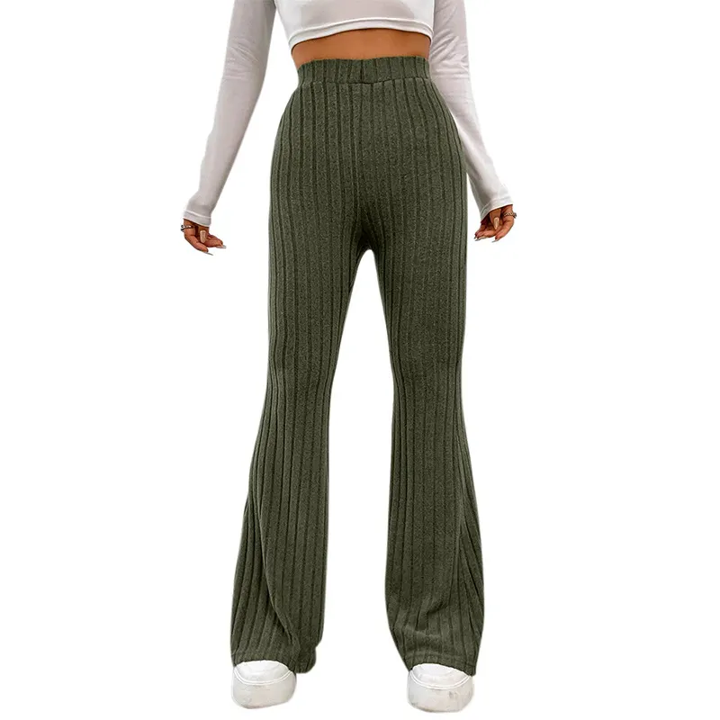 Uveng Uveng Women's Clothing 2023 Autumn And Winter New Fashion Pure Color Wide Pit Strip Casual Trousers