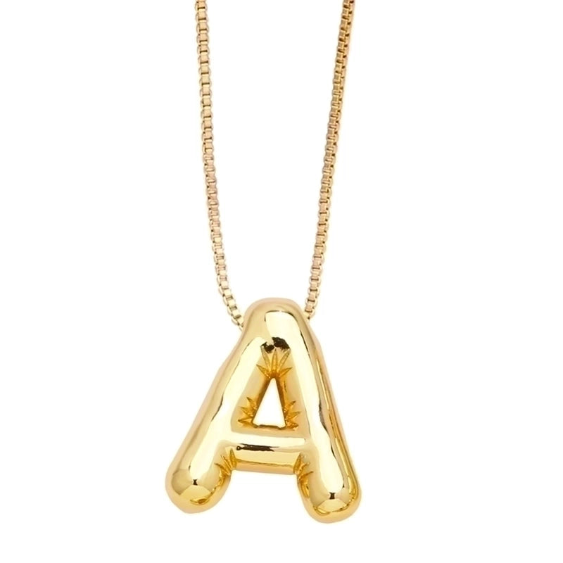 Minimalist Letter Copper Plating 18k Gold Plated Necklace Pendant