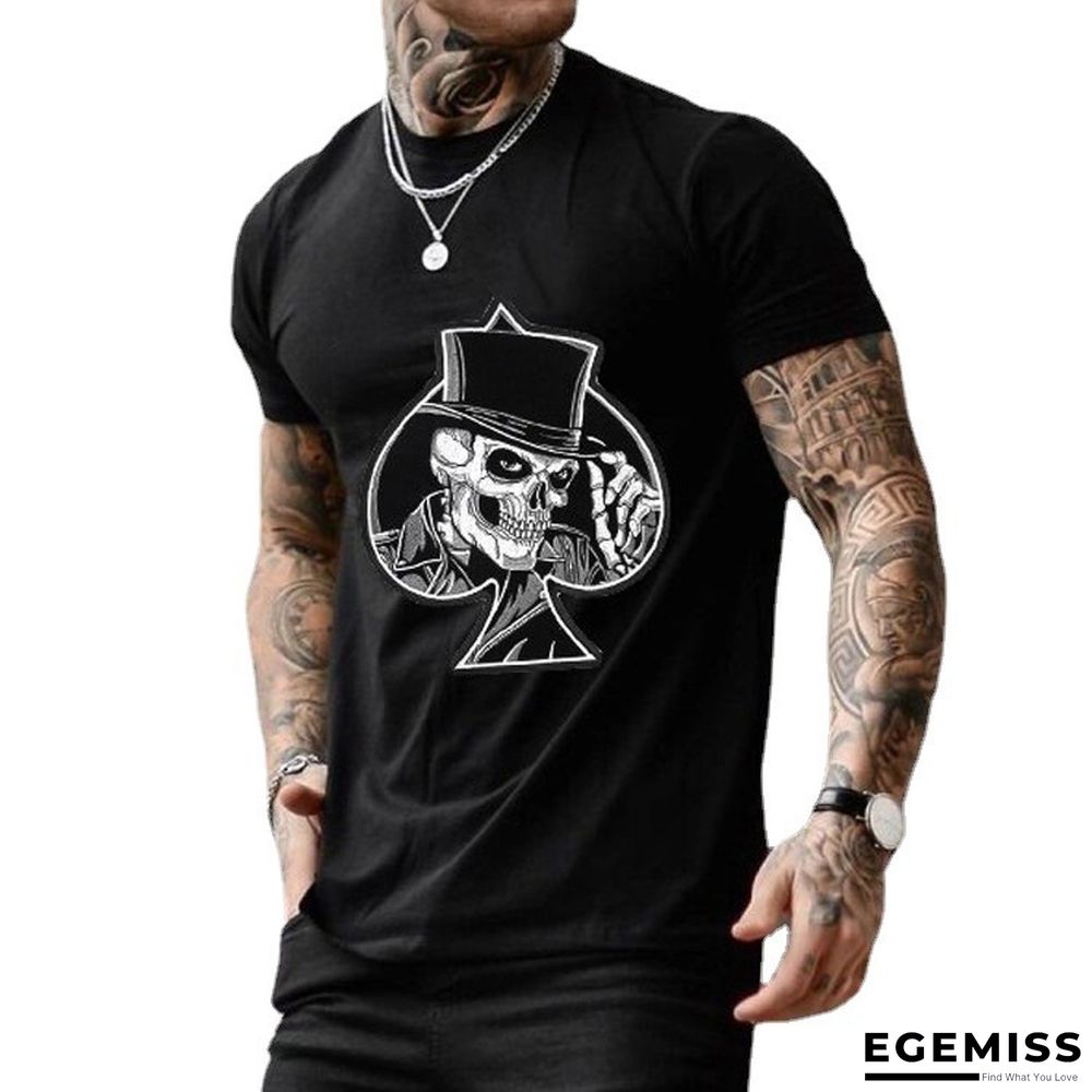Men's Casual Round Neck Short Sleeve Printed Long Pullover Men's T-shirt | EGEMISS