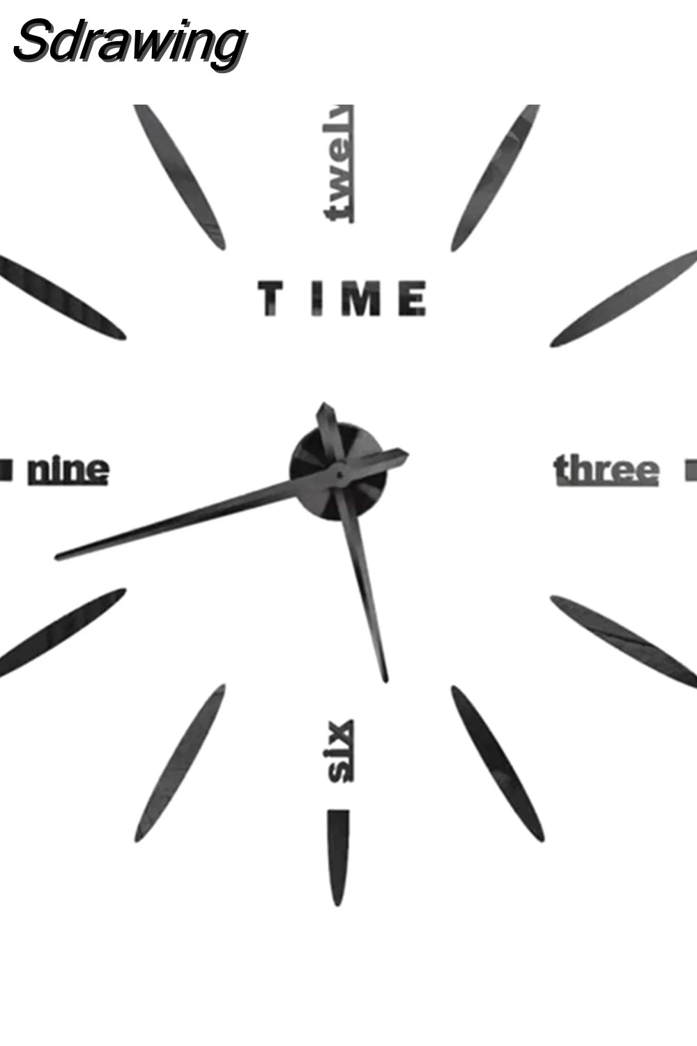 Sdrawing Wall Clock Luminous Frameless Wall Clocks DIY Digital Clock Wall Stickers Silent Clock for Home Living Room Office Wall Decor