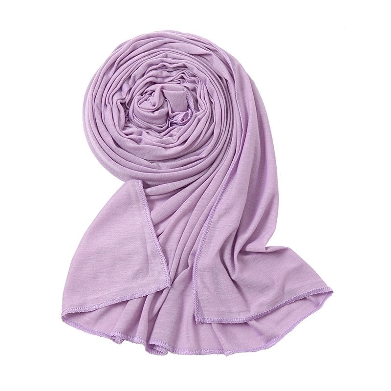 Women’s Minimalist Solid Color Mercerized Cotton Winter Scarves
