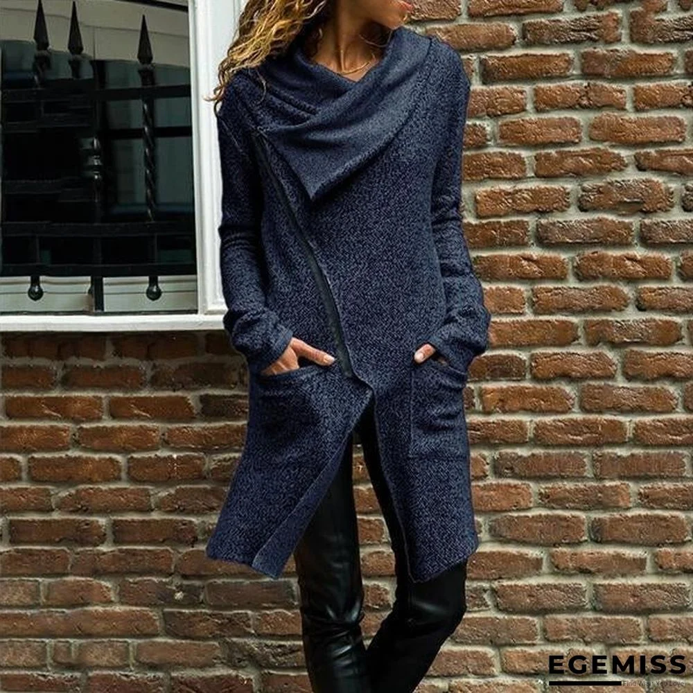 Autumn Zipper Long Fluffy Sweatshirt | EGEMISS