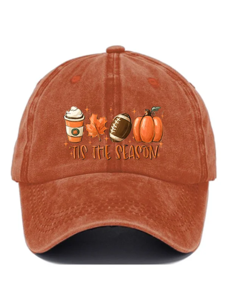 Tis The Season Football Print Baseball Cap