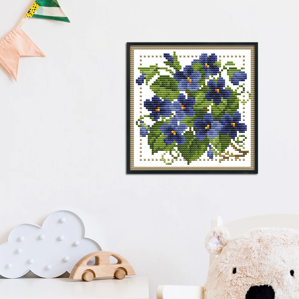 11ct Stamped Cross Stitch - February Flower(21*21cm)