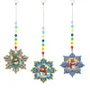 3Pcs Winter Christmas Diamond Painting Suncatcher Hanging Pendant