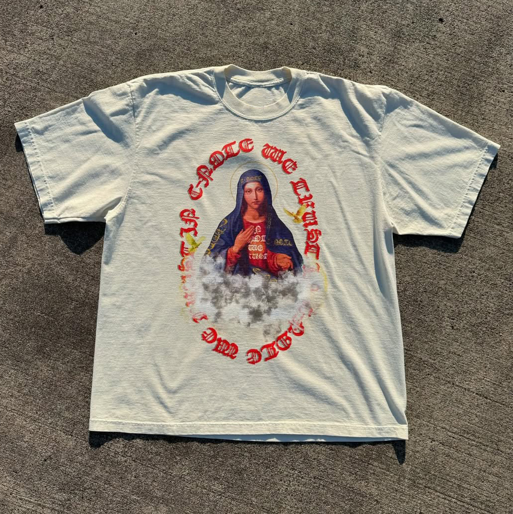 Mary Letters Print Short Sleeve T-Shirt