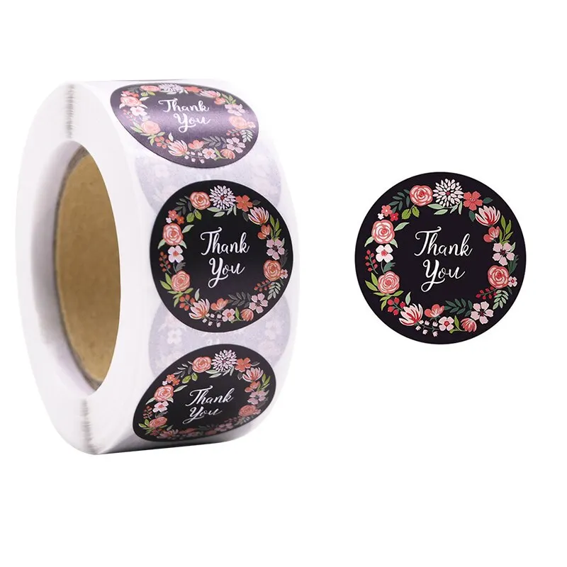 500pcs 1inch Thank You Stickers Round Seal Label Stationery Stickers Wedding Birthday Party Decoration Handmade Christmas Gifts