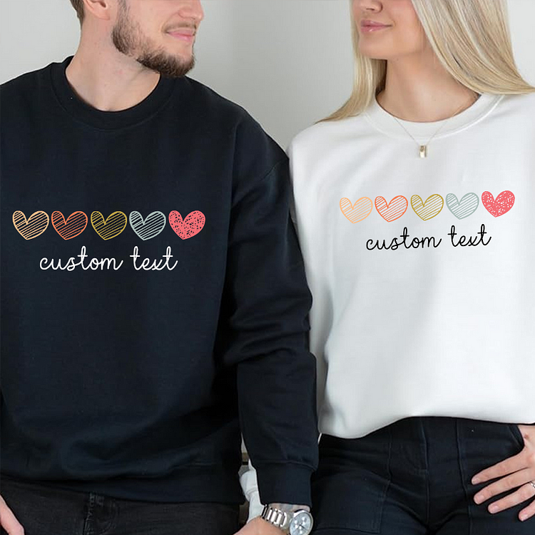 Personalized Cute Heart Shirt, Valentines Couple Shirts, Valentine's Day Gifts, Anniversary gift