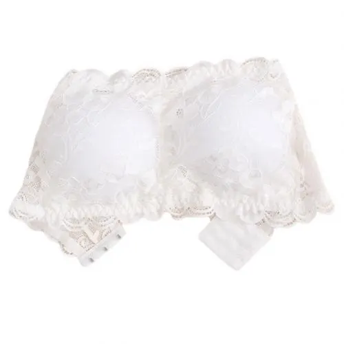 Women Sexy Lace Strapless Padded Push Up Bra Short Tube Top Tank Underwear Padded design give your chest a good support gifts