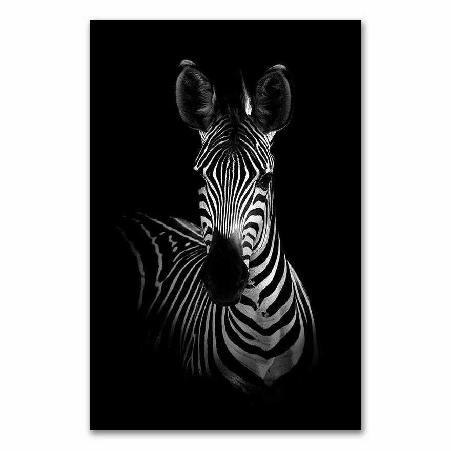 Canvas Painting Animal Wall Art Lion Elephant Deer Zebra Posters and Prints Wall Pictures for Living Room Decoration Home Decor