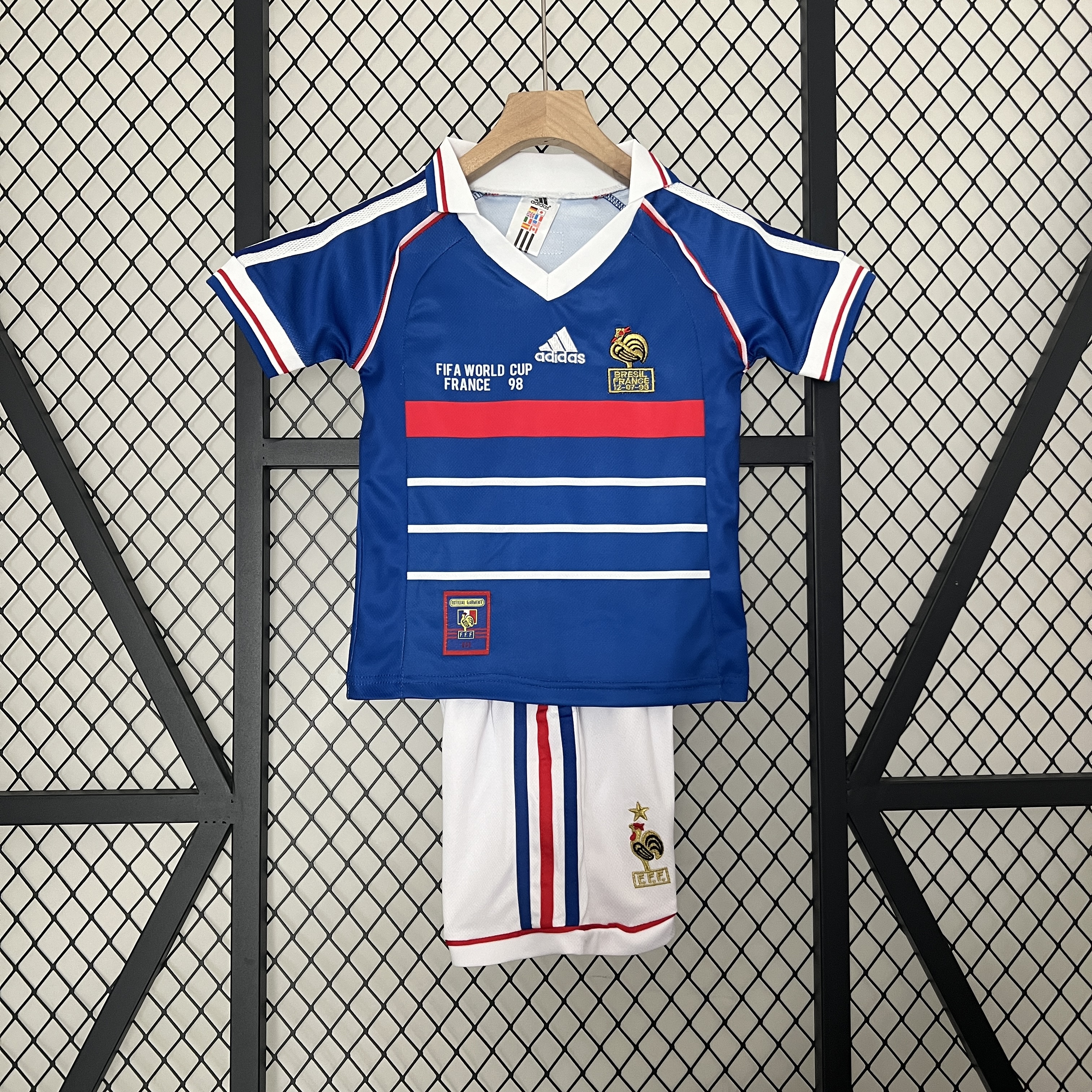 Retro France 1998 Home Stadium Kids Kit