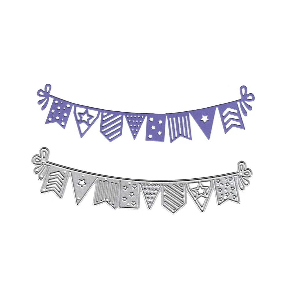 Birthday Banner Metal Cutting Dies Template DIY Scrapbooking Embossing Photo Paper Card Decoration Die Craft