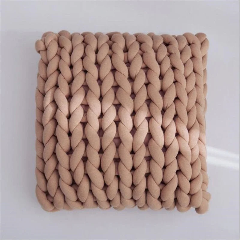 Square Chunky Wool Pillow Handmade Knitting Cushions INS Nordic Braided Cushion For Kids Room Decoration Sofa Bed Throw Pillows