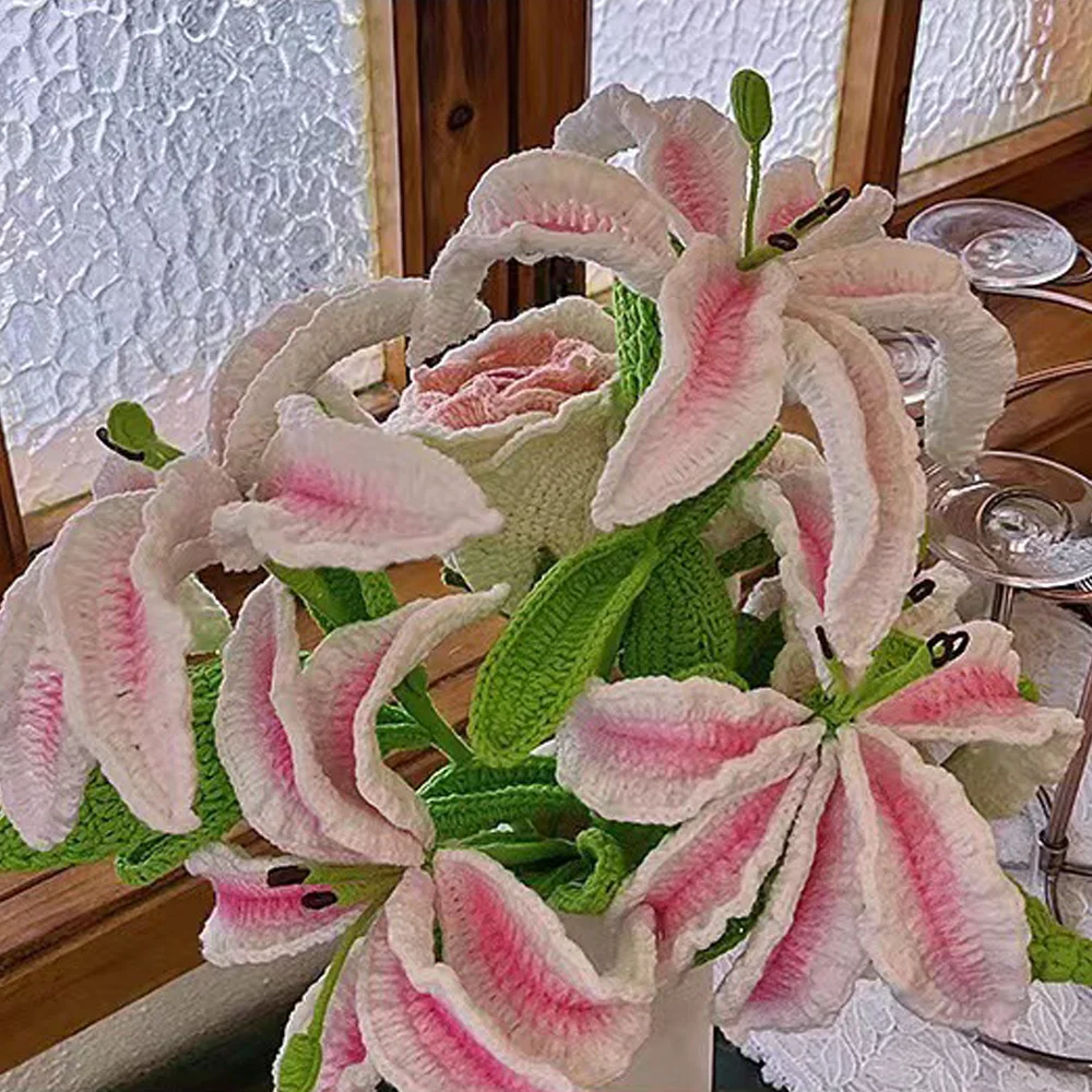 Handwoven Lily Bouquet Home Decor Simulation Flower