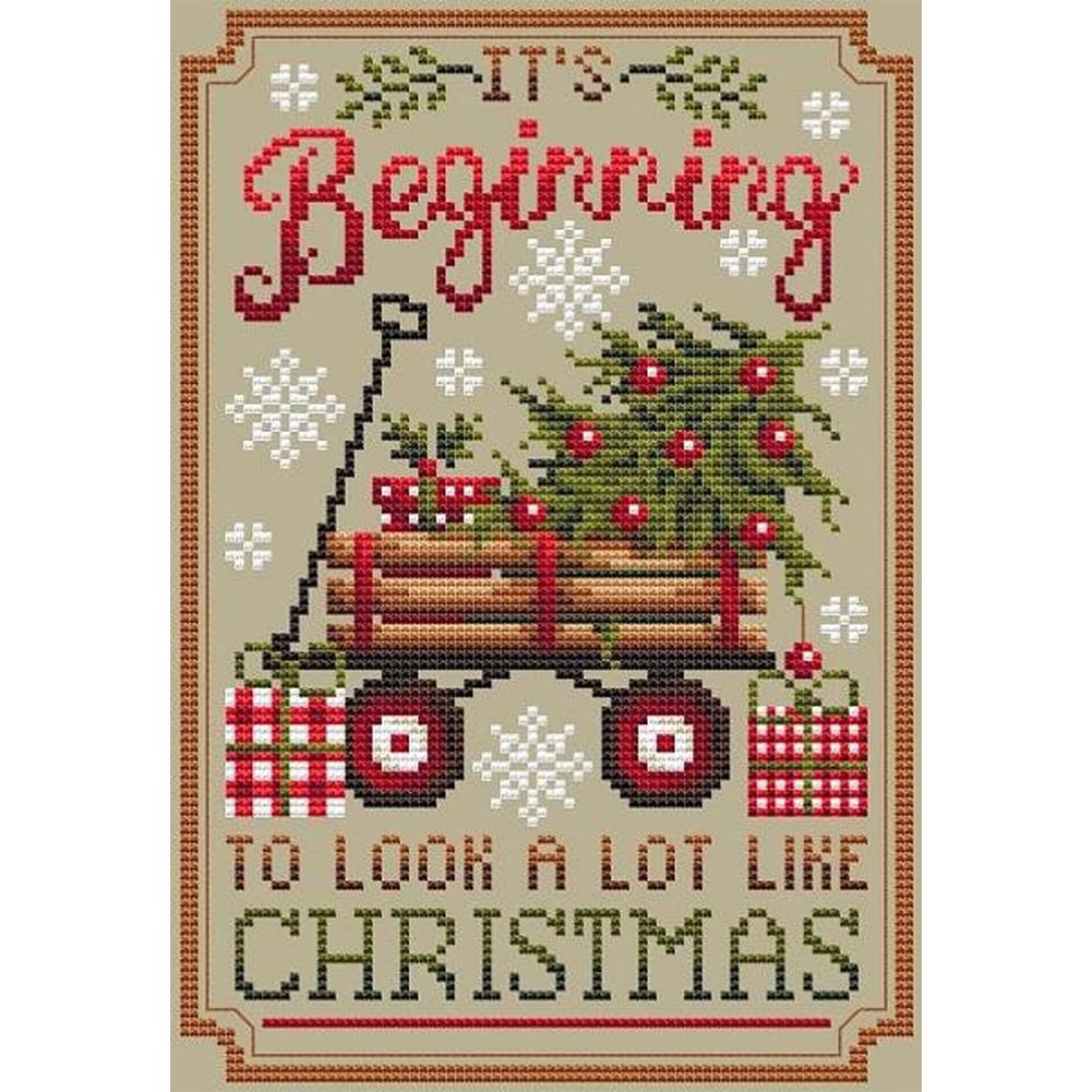 Christmas Trailer - 11CT Stamped/Counted Cross Stitch(40*55cm)