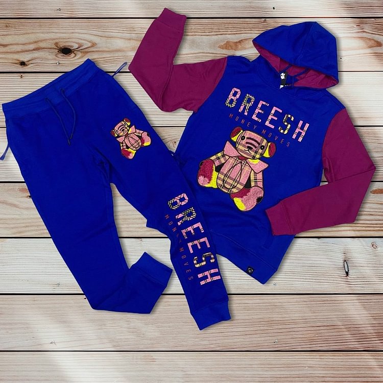 Funny bear letter hooded suit