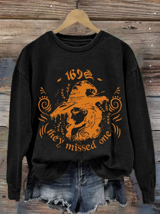 Women's Vintage 1692 They Missed One Salem Print Sweatshirt