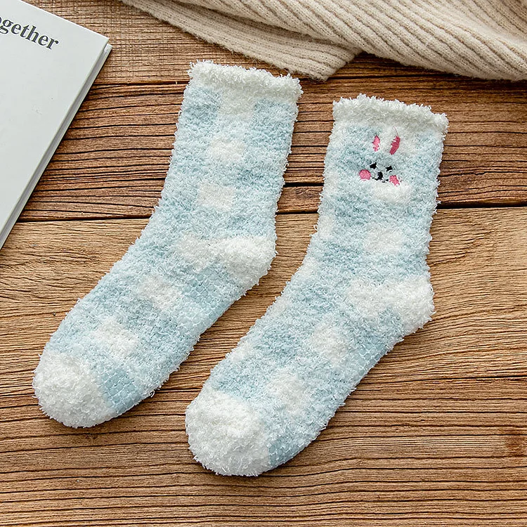 Female Winter Fur Floor Socks