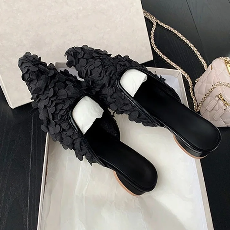 Churchf Churchf Flowers Low With Baotou Lazy Half Slippers Shoes Outside The New Summer 2023 Personality Slippers Women