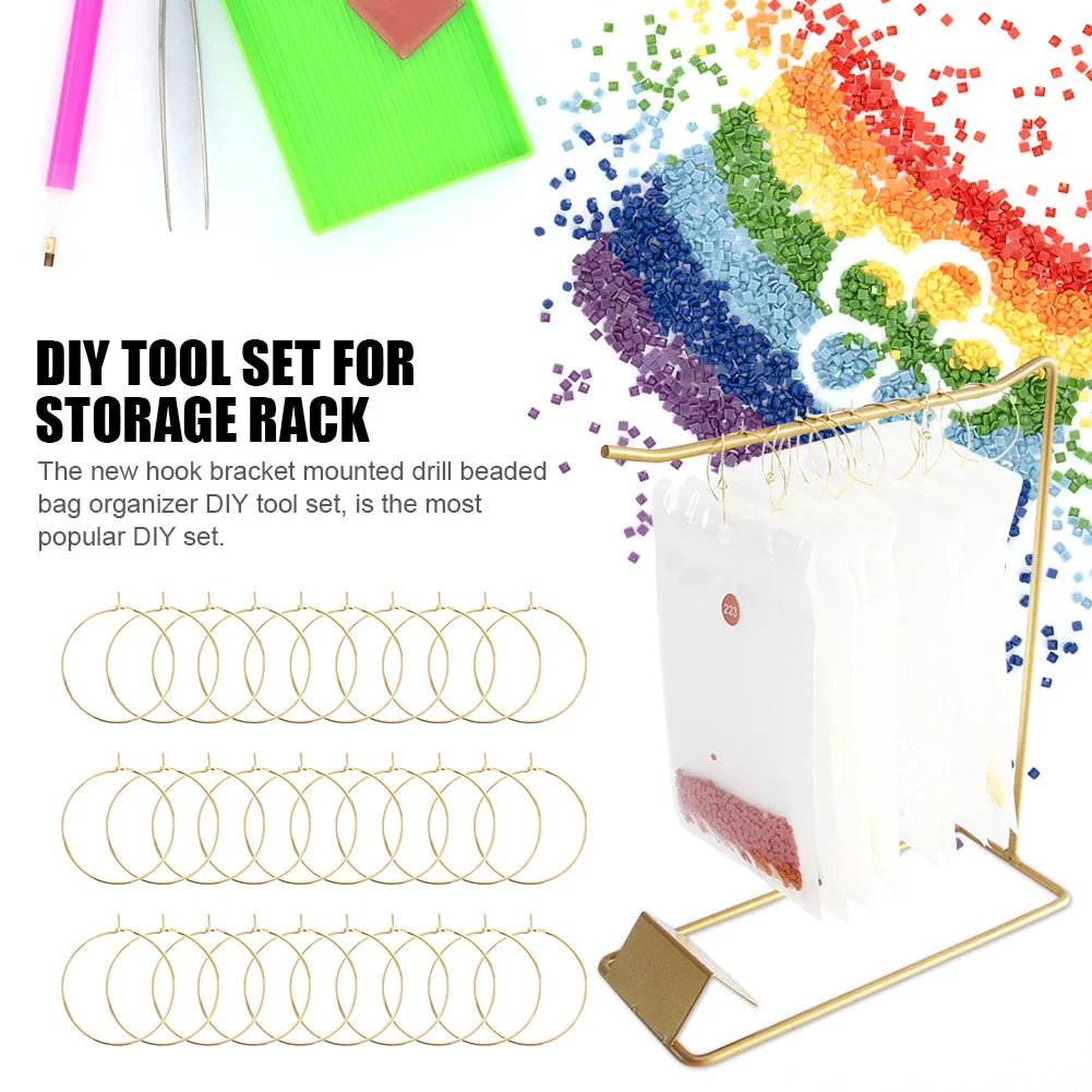 DIY Hang-up Ring Diamond Storage Rack Accessories Sets (30pcs Gold Ring)