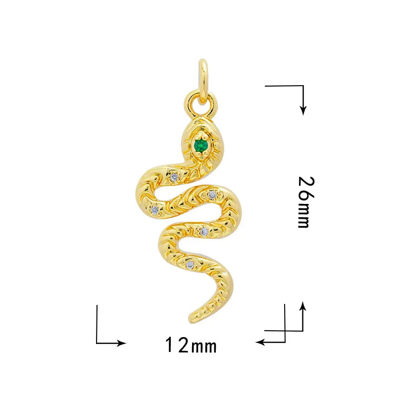 1 Piece 15.5*12mm 21 * 18mm Copper Zircon Moon Dragonfly Butterfly Pendant