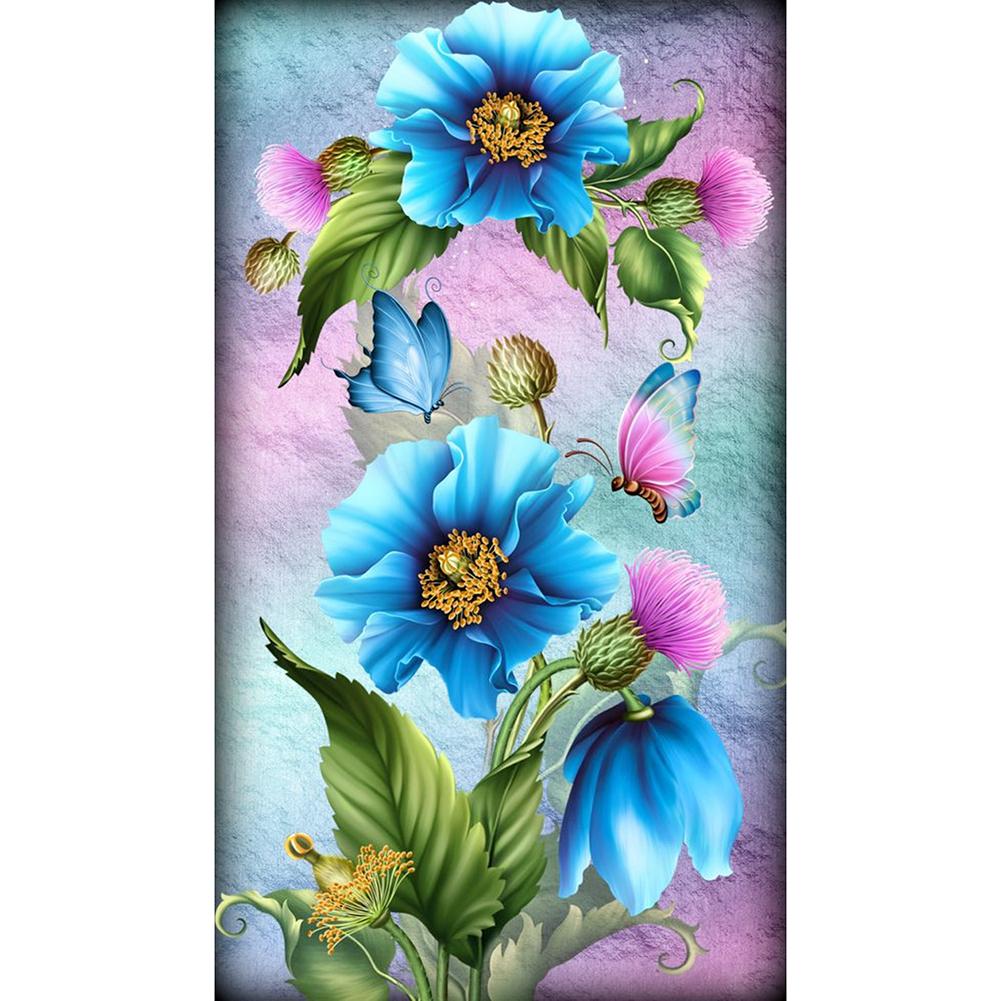 

30*48CM - Flower Butterfly - Round Drill Diamond Painting, 501 Original