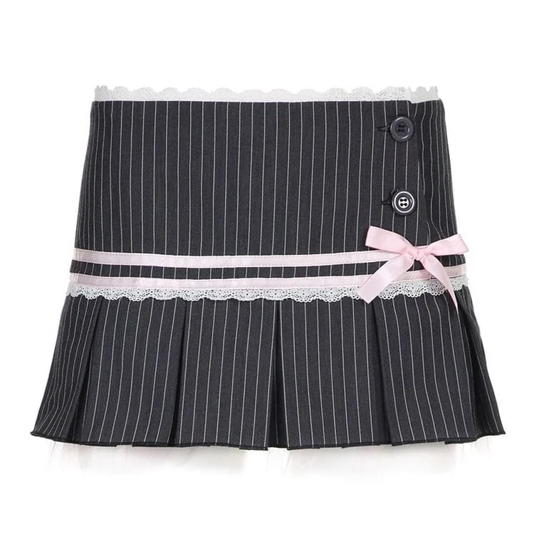 Pink Stripe Bow Skirt