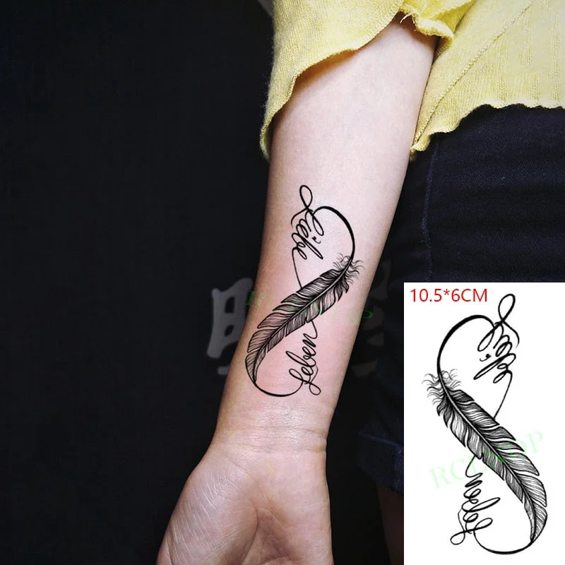 Waterproof Temporary Tattoo Sticker Rose Flower Leaf Letter Black Small Body Art Flash Tatoo Fake Tatto for Kids Girl Men Women