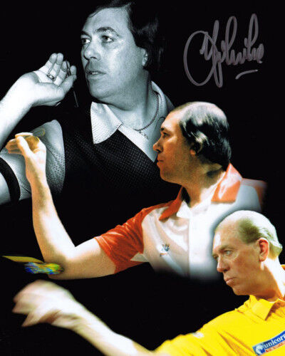 JOHN LOWE 9 Dart Legend SIGNED 10x8 Photo Poster painting Montage AFTAL Autograph COA