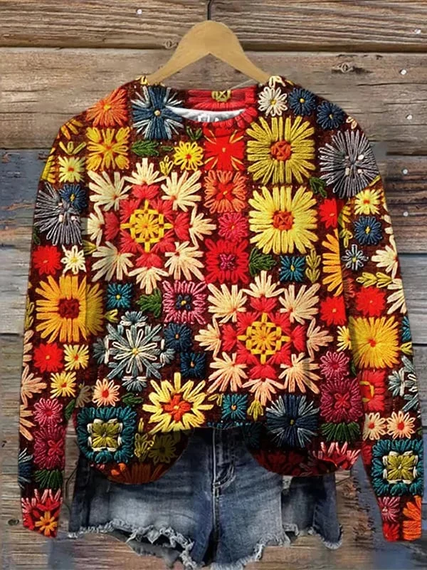 Women's Floral Graphic Print Casual Sweatshirt