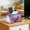 Diamond Painting Rose Dreamcatcher PU Leather Tissue Box for Napkin Holder