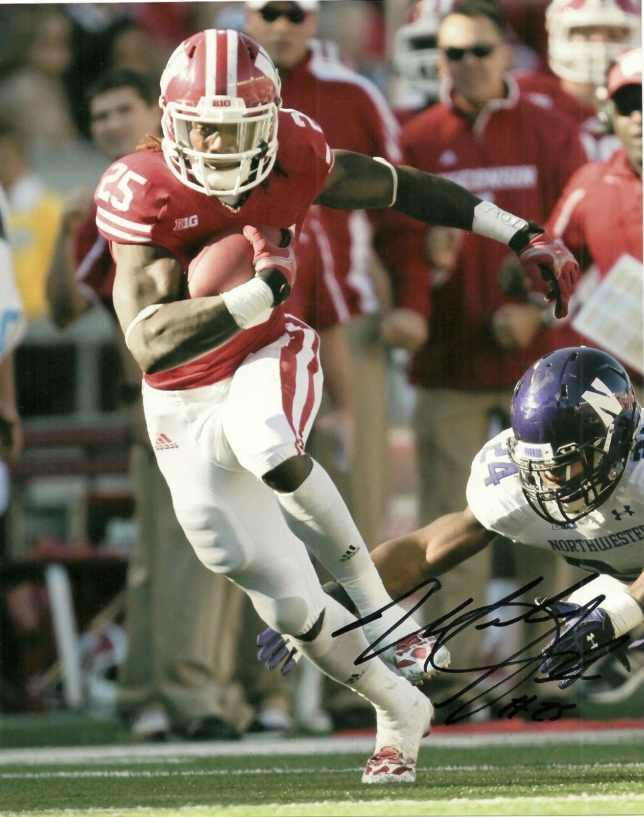 SAN DIEGO CHARGERS MELVIN GORDON HAND SIGNED WISCONSIN BADGERS 8X10 Photo Poster painting W/COA