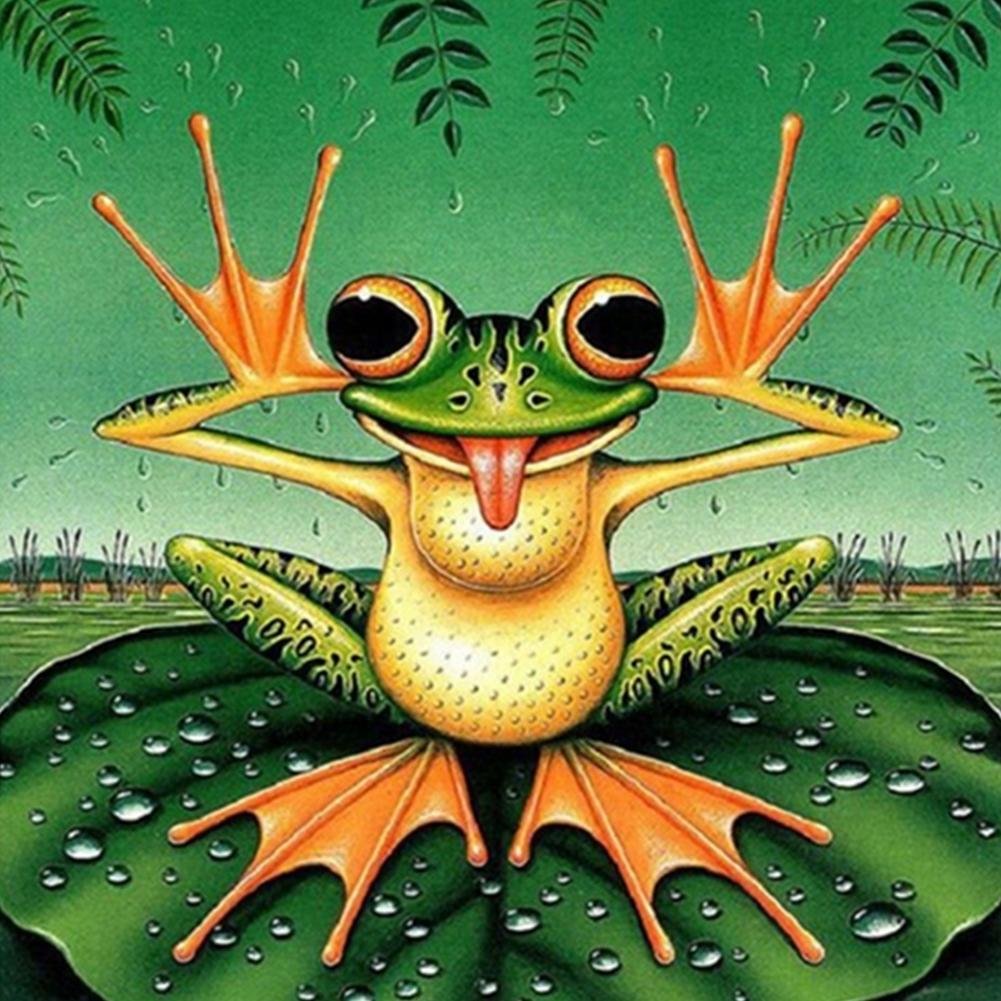 Full Round Diamond Painting - Cartoon Frog(30*30cm)