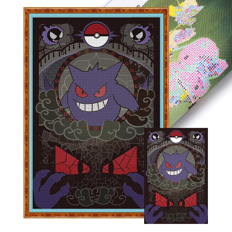 Pokémon Gengar (50*75cm) 11CT Stamped Cross Stitch gbfke