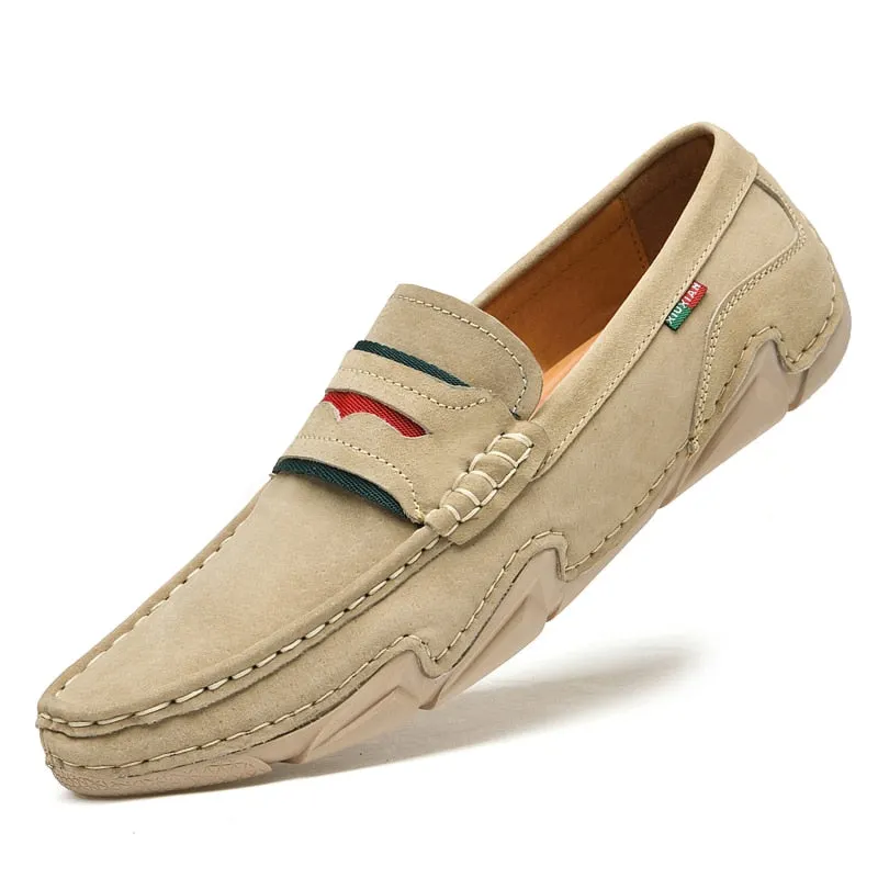 YRZL Coslony Loafers Men Italian Suede Leather Men Summer Shoes Classic Mens Slip On Driving Shoes Big Size Loafers Shoes Men