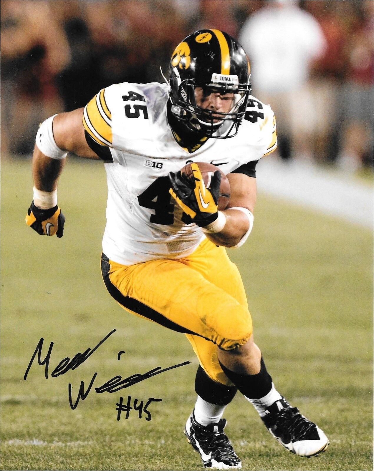 MARK WEISMAN HAND SIGNED IOWA HAWKEYES 8X10 Photo Poster painting W/COA