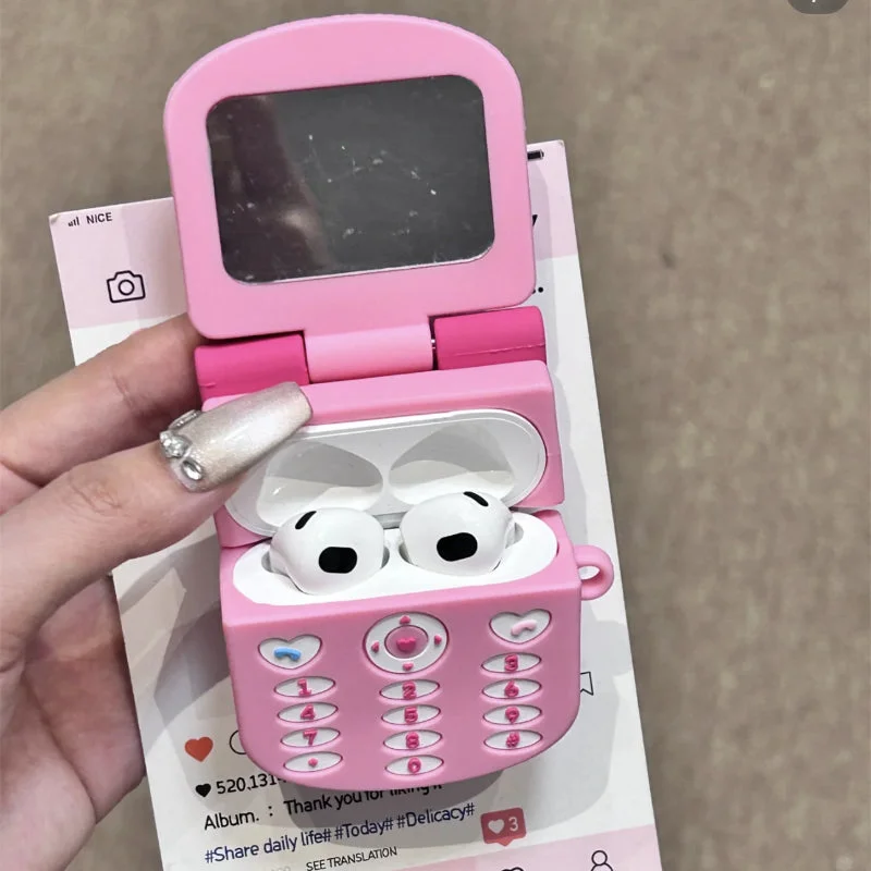 Cartoon Flip Mirror Kitty Airpod Case KI651
