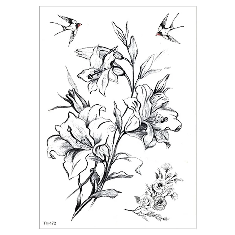 Waterproof TemporaryTattoo Sticker For Men Women Tiger Wolf Death Skull Temporary Tattoo Fake Henna Skeleton King Animal Tatoo