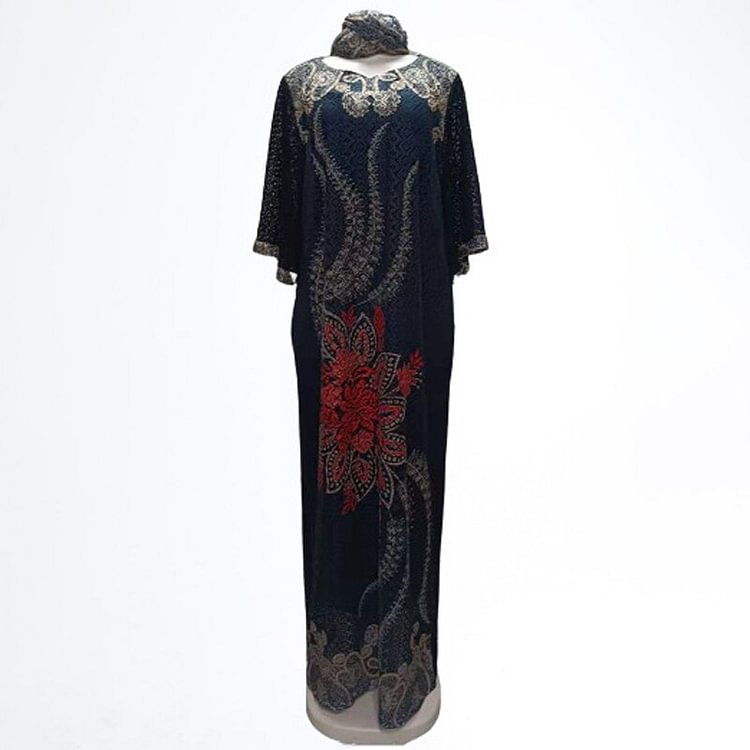 African Americans fashion QFY 2022 New African Lace Dresses For Women Embroidered Sequin Maxi Robe Muslim Hijab Abayas Ankara Dashiki Kaftan Robe Africaine Ankara Style QueenFunky