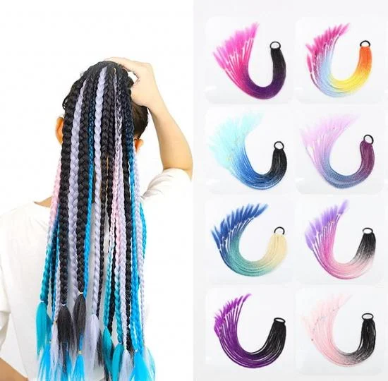  YVONNE Colored Gradient Braided Hair 22'' Synthetic Jumbo Braiding Hair Extensions 