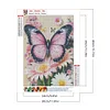 Schmetterling mit Blumen - Rundbohrer Diamantmalerei - 30*40cm