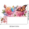 Flowers Butterflies 5D DIY Wooden Diamond Painting Door Topper for Party (Left)