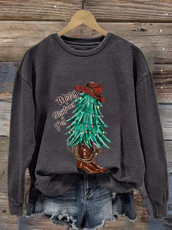 Women's Western Christmas Print Casual Sweatshirt - BSRTRL0018