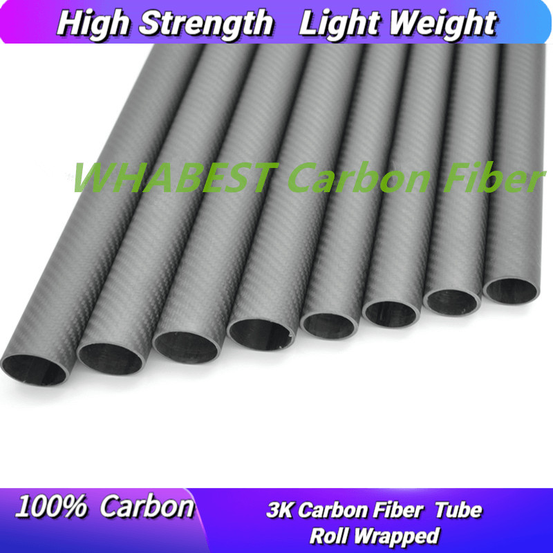 OD 23mm X ID 21mm X 1000MM 100% Roll Wrapped Carbon Fiber Tube 3K /Tubing 23*21 3K Twill Matte 1.0 Wall