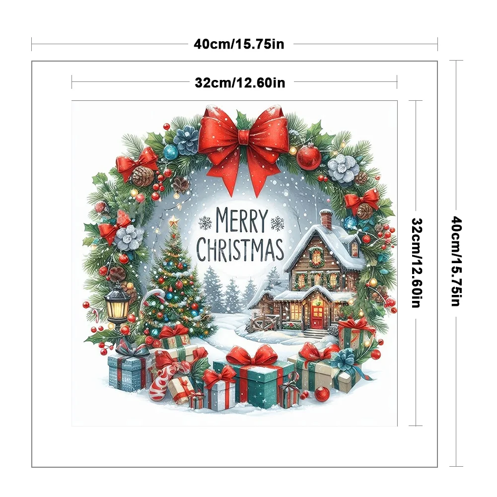 14CT Full Counted Cross Stitch Kit - Christmas Cottage (40*40cm)